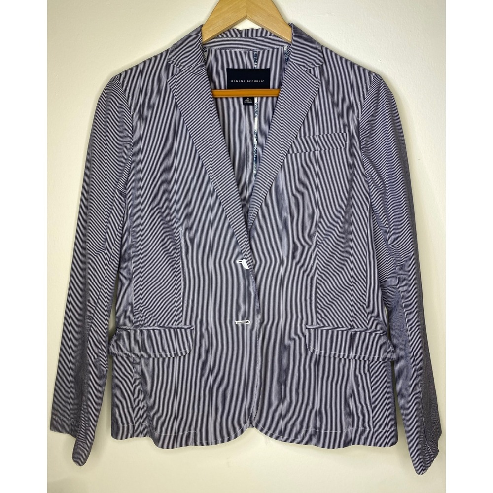 Banana Republic Blue Pinstripe Suit Jacket